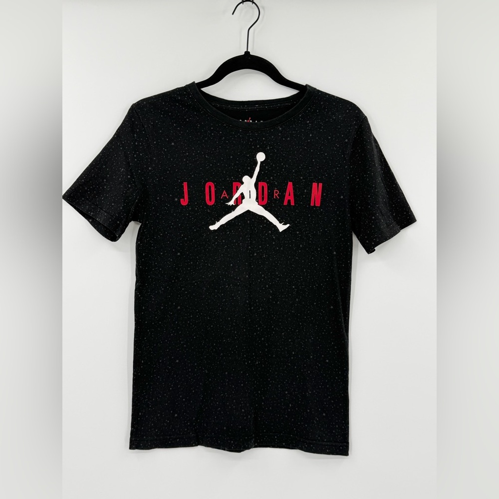 Nike Air Jordan Jumpman Youth T-Shirt Black Speckled Graphic Tee Size L (12–13)
